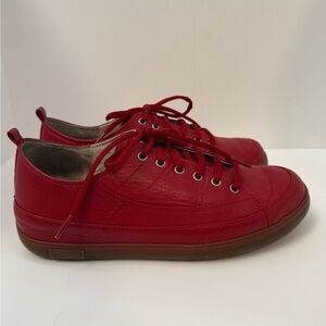 Fitflop Supertone Blaze Red Leather Comfort Sneakers Sz 9 Women’s 114-002